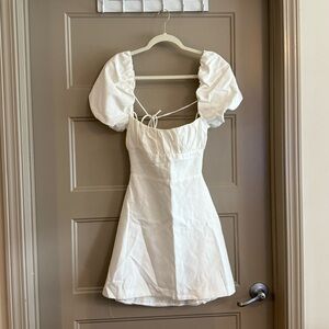 White Puff Sleeve Dress